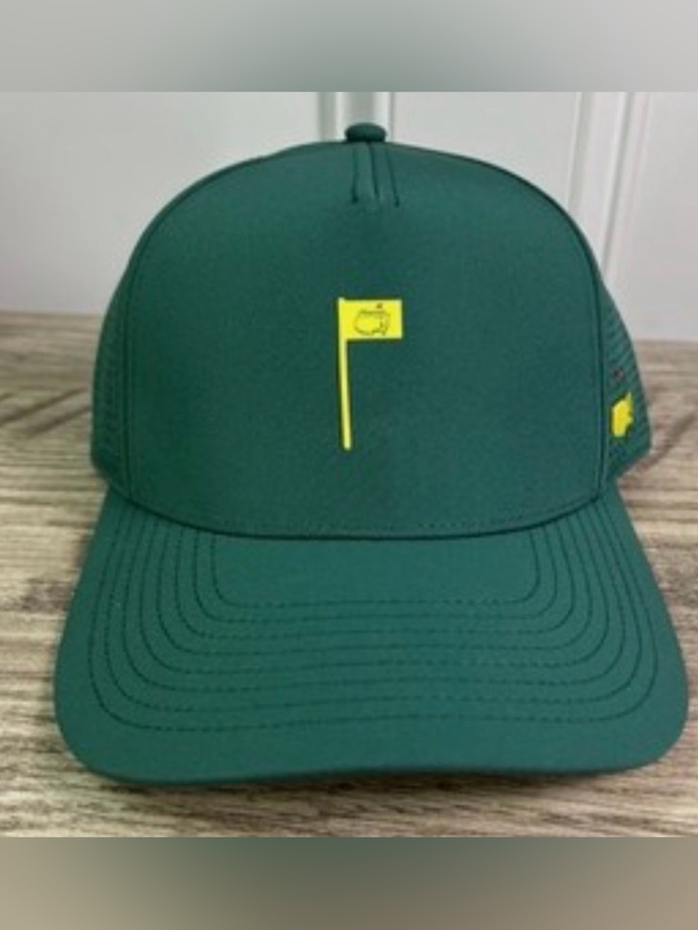 2026 Masters Green Mesh Golf Hat with Yellow Flag Logo